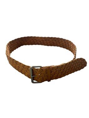 Gap Woven Leather Belt Beige Preppy